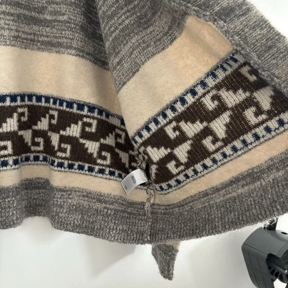 Lucky Brand Women's Boho Southwestern Aztec Shawl Collar Knit Cardigan SzXL - Picture 6 of 10